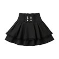 thumbnail image 4 of Wxolcjlv Women's High Waist Pleated Mini Skirt Button Decor Lace Goth Short Skirts, 4 of 5