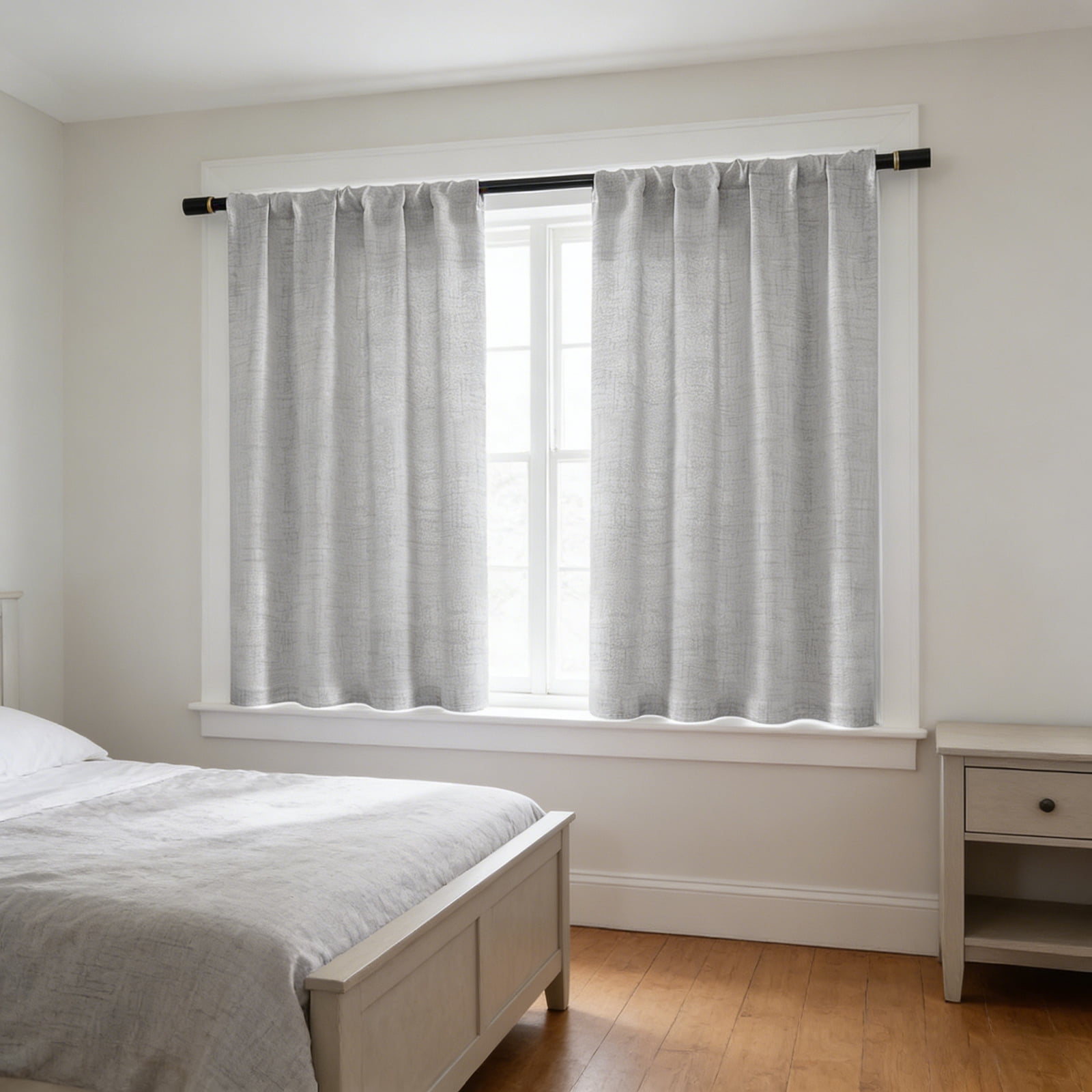 2 Panels Linen Curtains Set for Living Room Bedroom, Light Filtering Textured Soft Window Curtain, Airy Soft Rod Pocket Elegant Drapes