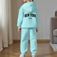 thumbnail image 4 of Huanglei Child Toddler Boys Girls Long Sleeve Solid Warm Hoodie Pullover Tops Pants Kids Outfits Sweat Suit, 4 of 7