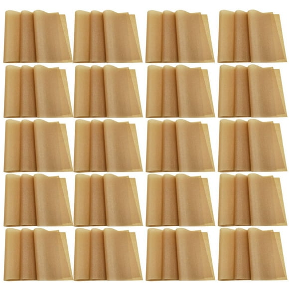 LEEYNEER Brown Baking Parchment Paper for Air Fryer and Oven Use 100 Sheets 9.84x13.78 Inches