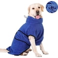 thumbnail image 1 of Bata de baño de microfibra para perros, lavable, pijama de secado rápido, toalla absorbente, abrigo para mascotas (M, azul), 1 of 5
