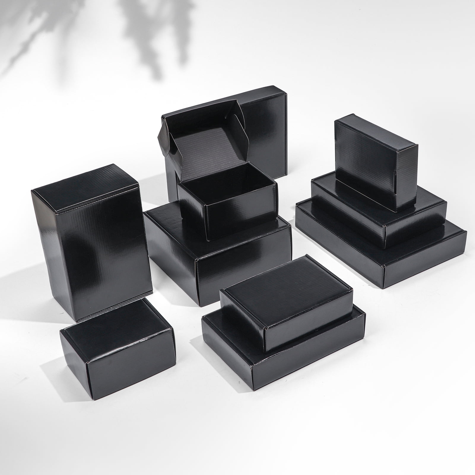 20-Pack 7x5x2 Black Corrugated Shipping Boxes