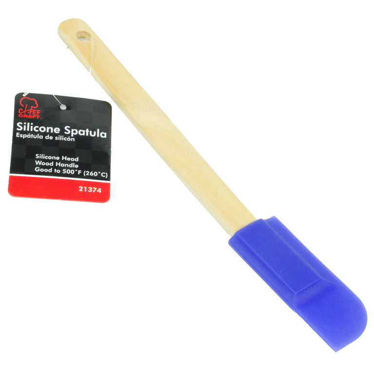 Chef Craft Select Wooden Handled Silicone Jar Spatula, 9.25 inches in  Length, Color May Vary 