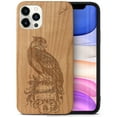 thumbnail image 1 of Case Yard Wooden Case Outside Soft TPU Silicone, Slim Fit Shockproof Wood Protective Phone Cover for Girls Boys Men and Women, Supports Wireless Charging Bird of Prey Design case for iPhone-11-Pro, 1 of 7