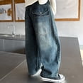 thumbnail image 2 of lnmuld Boys Jeans Casual Straight Leg Long Pants for Everyday Wear Comfortable Loose Fit Trousers Ideal School Outfits and Activities Size:6-7 Years, 2 of 7