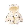 thumbnail image 2 of Hicidod Baby Winter Jackets Thicken bear Hooded Zipper Warm Toddler Down Coats Fleece Lined Cute Print Jacket for Girls Boys, 2 of 5