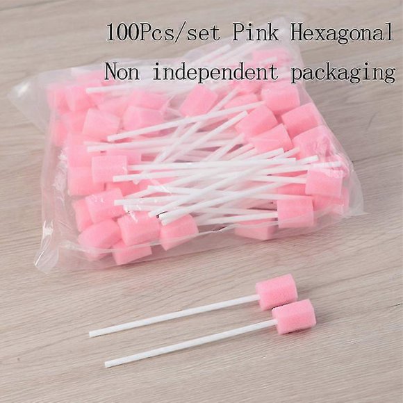 Disposable Oral Care Sponge Swab Tooth Cleaning Mouth Swabs - 100pcs