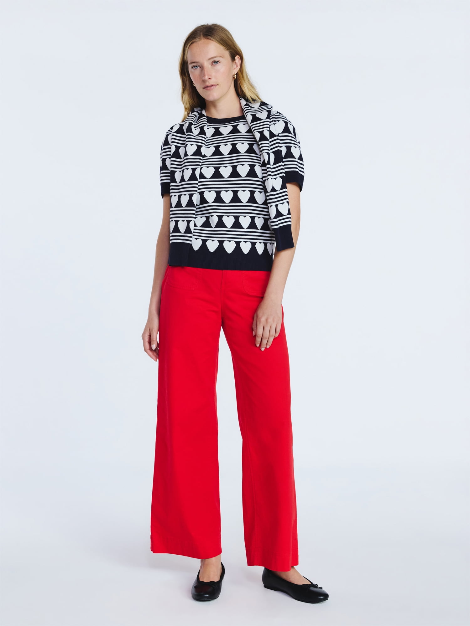 Free Assembly Women's and Women's Plus Cozy Yarn Shrunken Sweater Tee with Short Sleeves, Solid & Print, Lightweight, Sizes XS-4X