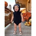 thumbnail image 4 of RUINIXCW Nebworn Baby Halloween Bat Monster Costume Infant Baby Girl Boy Halloween Outfit Fall Winter Clothes Warm Plush Sleeveless Hood Romper Playsuit, 4 of 10