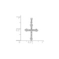 thumbnail image 4 of 10k White Gold Diamond Pave Cross Pendant for Men and Women with Fleur de Lis Detail Religious Fashion Jewelry Necklace, 4 of 6