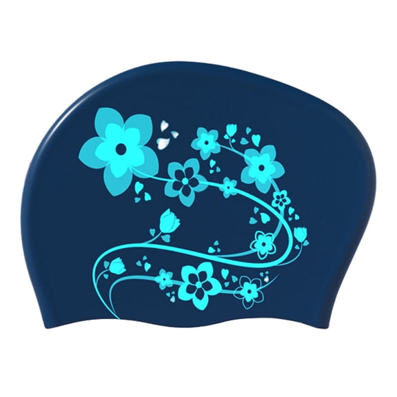 YIFAEUX Women Swimming Hat Elastic Silicon Waterproof Ear Protection Swim Pool Hat Floral Print Swimming Sports Caps for Girls Women