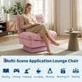 thumbnail image 2 of Sillón giratorio 360° de chenilla para salón o dormitorio - Asiento extragrande de 52,8 cm, respaldo alto, cojín grueso de algodón - Moderno y cómodo, capacidad 136 kg- Color: Chenille | Pink, 2 of 7