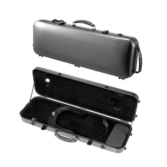 4/4 Full Size Violin Case Carbon Fiber Oblong Violin Box Portable Carrying Bag