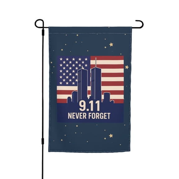 Remembrance 911 Patriotic Twin Towers Garden Flag 12x18 Inch Double Sided Decorations Outdoor Yard Flags For Outside Lawn Porch Garden Decor