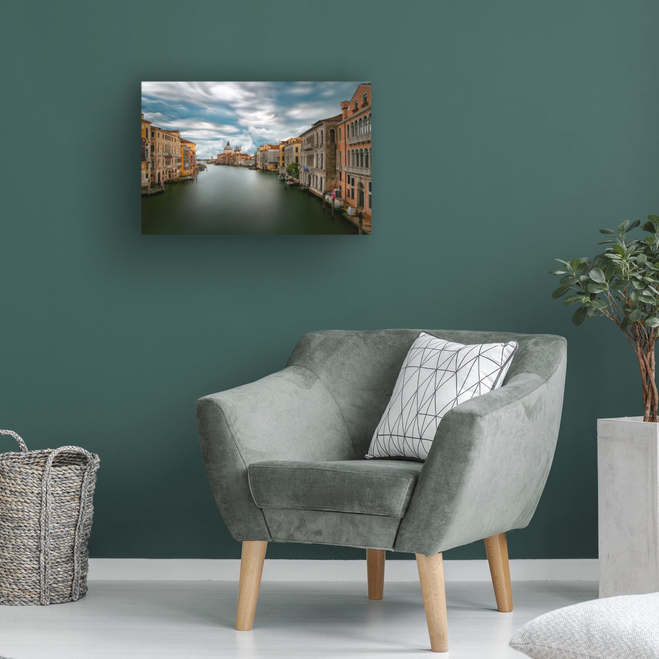 Trademark Fine Art Tommaso Pessotto Stormy weather on the Grand Canal Canvas Wall Art