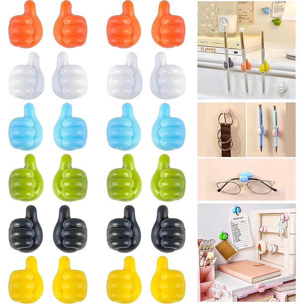 24 paquetes de ganchos de pared creativos de silicona para el pulgar, nuevo gancho adhesivo creativo multifuncional para cable de pulgar, gancho de pared para cable de datos, gancho para llaves,