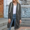 thumbnail image 5 of Resicozy Women Casual Zip up Polyester Hoodies, Long Hoodie Tunic Jackets Casual Long Sleeve Sweater Dress with Side Pockets Dark Gray XL, 5 of 6
