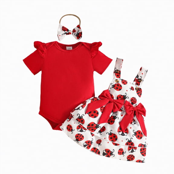 Gibobby Girl Clothes Toddler Girls Summer Outfit Heart Tank Top Pink Shorts 2 Piece Clothing for Girl 1 2 3 4 5 6 7 T,6-9 Months,Red