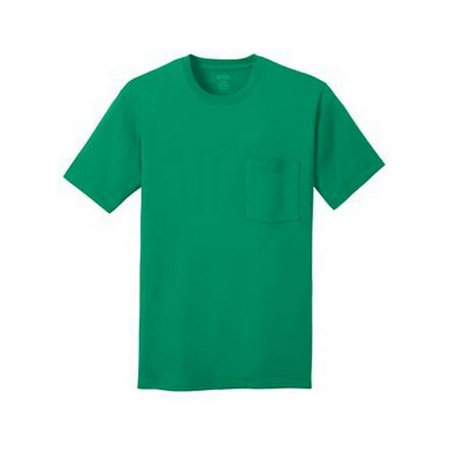 Port & Company 100% Cotton Pocket T-Shirt - Kelly Green - Large