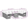 thumbnail image 2 of vidaXL 11 Piece Patio Sofa Set with Cushions Black Poly Rattan, 2 of 4