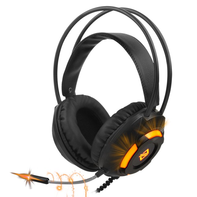 Auriculares para juegos Kearding con cable USB 3,5mm estéreo envolventes diadema de PVC