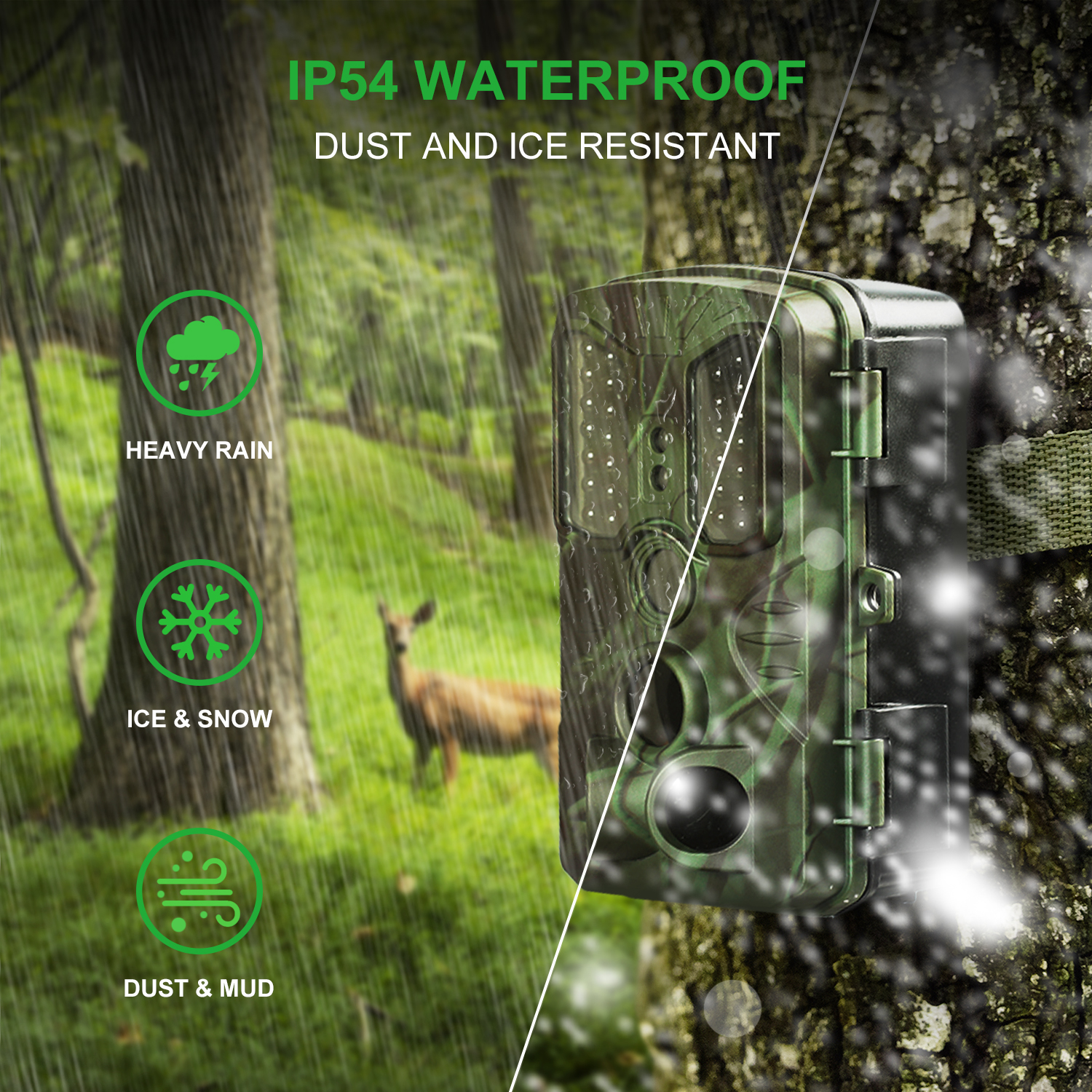 Rexing H1 Blackhawk  1080P 16MP Trail Surveillance Camera for Outdoor, Hunting Camera