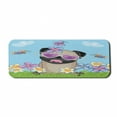 thumbnail image 1 of Pug Computer Mouse Pad, Puppy on the Field Flowers Butterflies Heart Shaped Clouds Open Sky, Rectangle Non-Slip Rubber Mousepad Large, 31" x 12" Gaming Size, Sky Blue Multicolor, by Ambesonne, 1 of 2