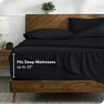 thumbnail image 3 of Bare Home 22" Extra Deep Pocket Sheet Set - Premium 1800 Collection - Ultra-Soft - Full, Black, 3 of 8