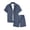 Blue, variant on Men's Summer Beach Outfits 2 Piece Short Sleeve Button Down Shirts with Pocket and Shorts Vacation Sets for Men Blue