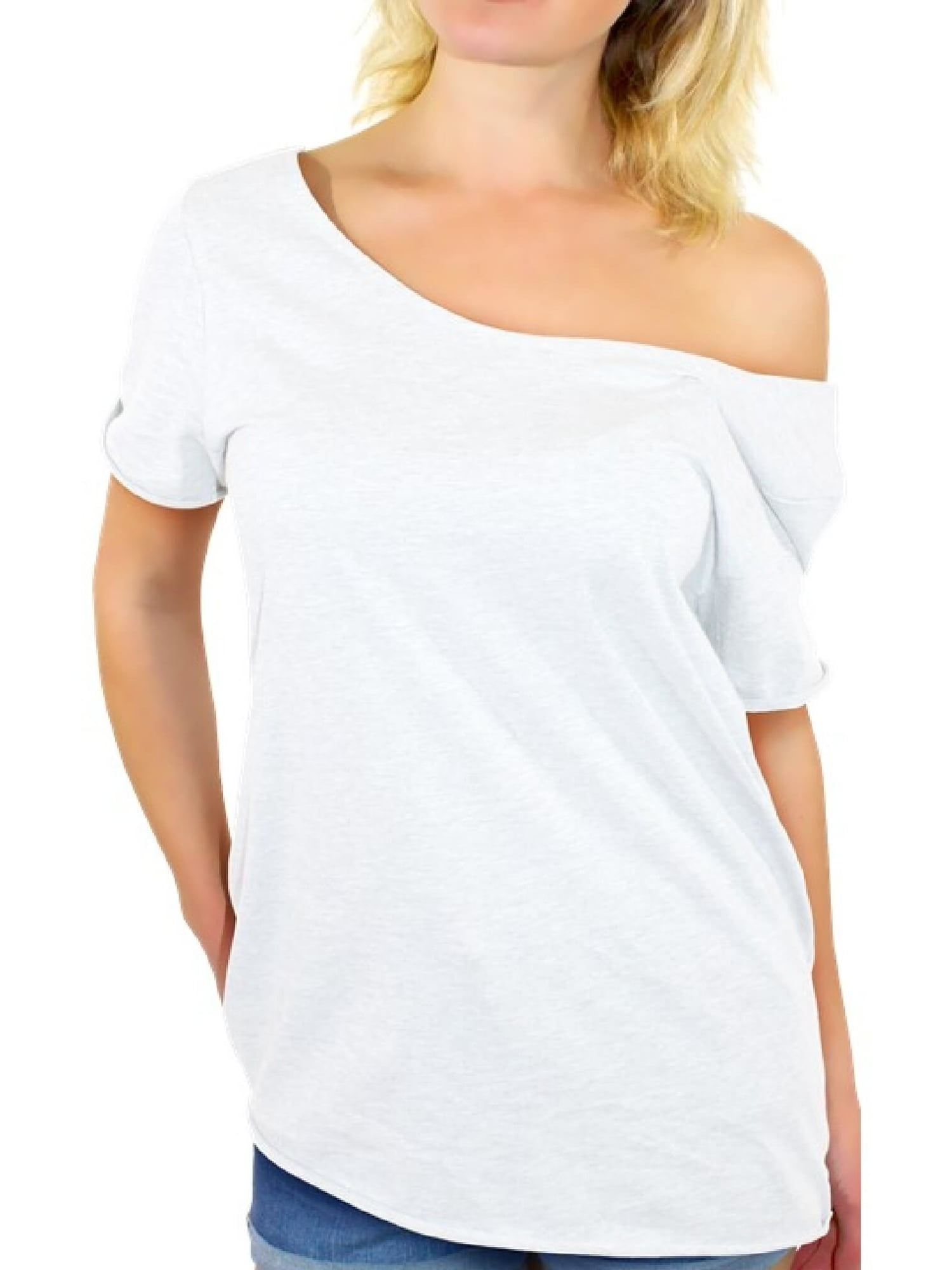 Awkward Women's Off Shoulder T-shirt - Walmart.com