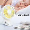thumbnail image 3 of Ventilador portátil con clip, ventilador para cochecito con batería que gira 360°, miniventilador personal silencioso de 3 velocidades, ventilador de ropa recargable por USB, 3 of 5