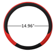 Auto Drive 1PC Steering Wheel Cover Sports Black/Red Universal Fit