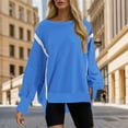 thumbnail image 2 of eczipvz Womens Oversized Crewneck Sweatshirts Hoodies Fall Outfits Fashion Teen Girls Y6k Winter Clothes Blue,XL, 2 of 5