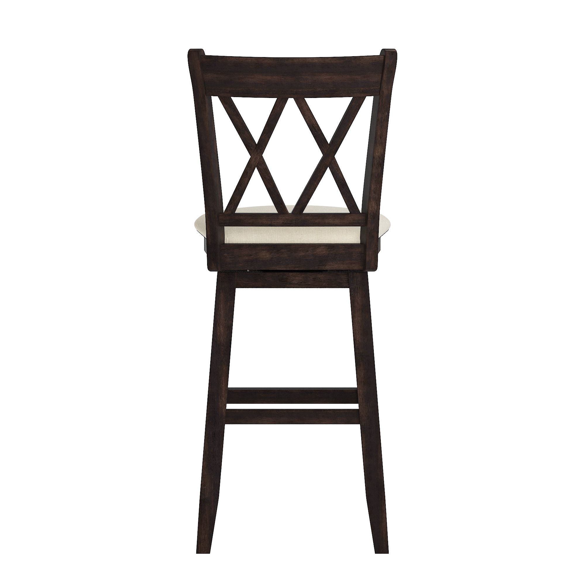 Weston Home Sheena Double X Back Bar Height Wood Swivel Stool, Antique Black