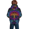 thumbnail image 6 of Kll Unisex Kids Boys Girls Hooded Pocket Pullover Hoodies-Indian Mandalas Dragonfly, 6 of 9