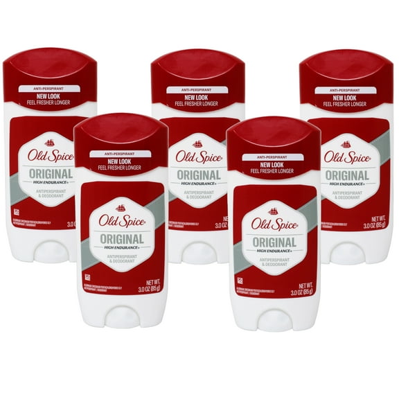 Old Spice High Endurance Original Anti-Perspirant & Deodorant 3 oz. Stick (Pack of 5)