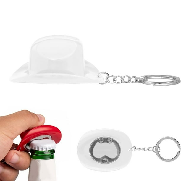 Pisexur Batería de cocina Abridor de botellas con sombrero de vaquero, llavero portátil de ABS con temática de vaquero occidental, ideal para abridor de cerveza, deco para la cocina del hogar