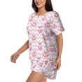 thumbnail image 2 of Lsque Pug And Donut Women's Short-Sleeved Pajama Set - 2 Piece Soft and Lightweight Sleepwear Set-4X-Large, 2 of 9