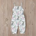 thumbnail image 4 of Herrnalise Toddler Girls Jumpsuit Pants One Piece Easter Bunny Print CuteRomper Playsuit Summer Outfits Clothes with Pocket Size 1-5T, 4 of 8