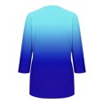 thumbnail image 4 of ABATAB 3/4 Sleeve Shirts for Women Summer Fall Dressy Tees Front Pleated Gradient Color Crew Neck Tshirts Casual Work Tunic Tops(Small,Blue), 4 of 5