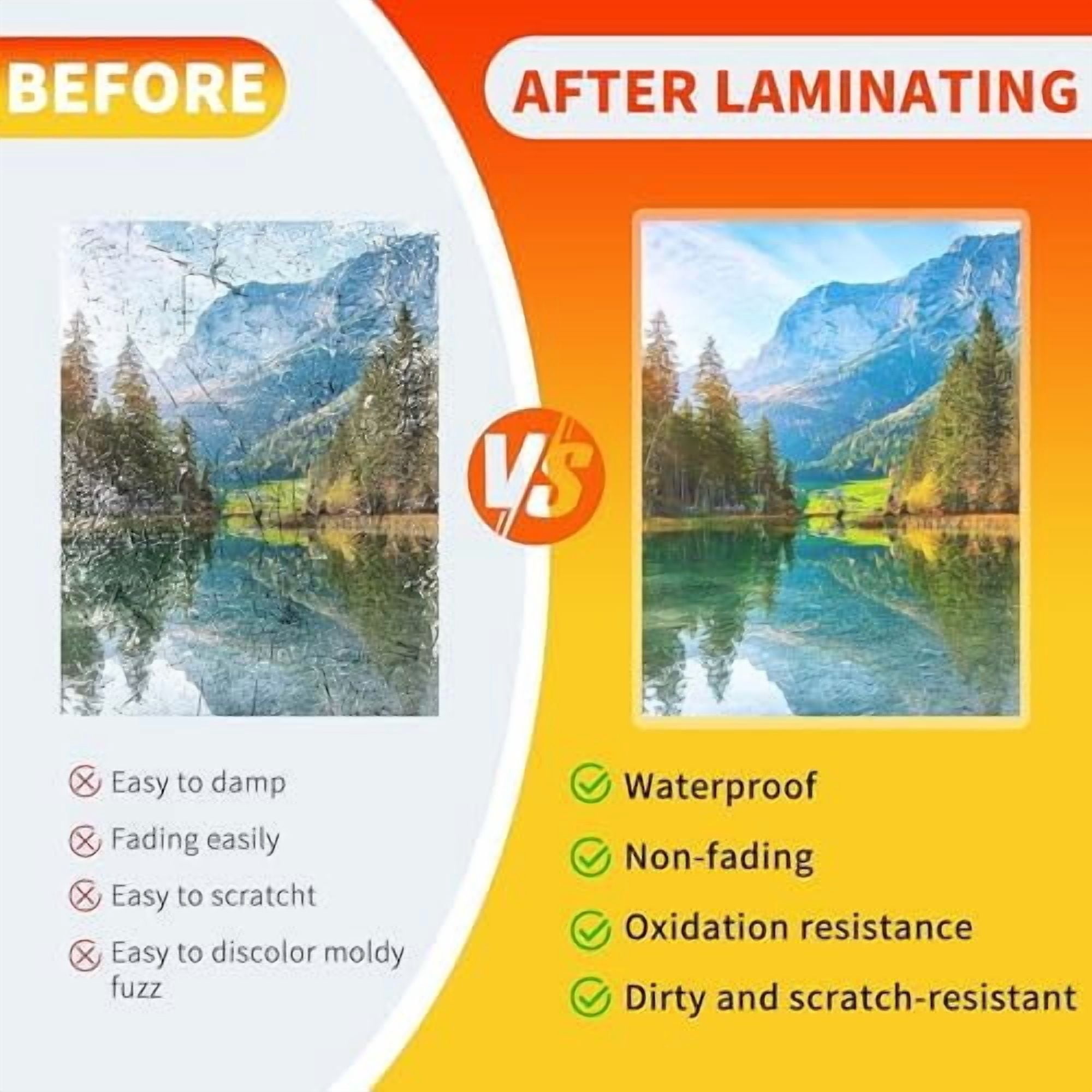 Quivanta Thermal Laminating Pouches,Hold 8.5 x 11 inch Sheets 200 Pack,3 Mil Clear Thermal Laminate Pouches 9x11.5 inch Lamination Sheet Paper