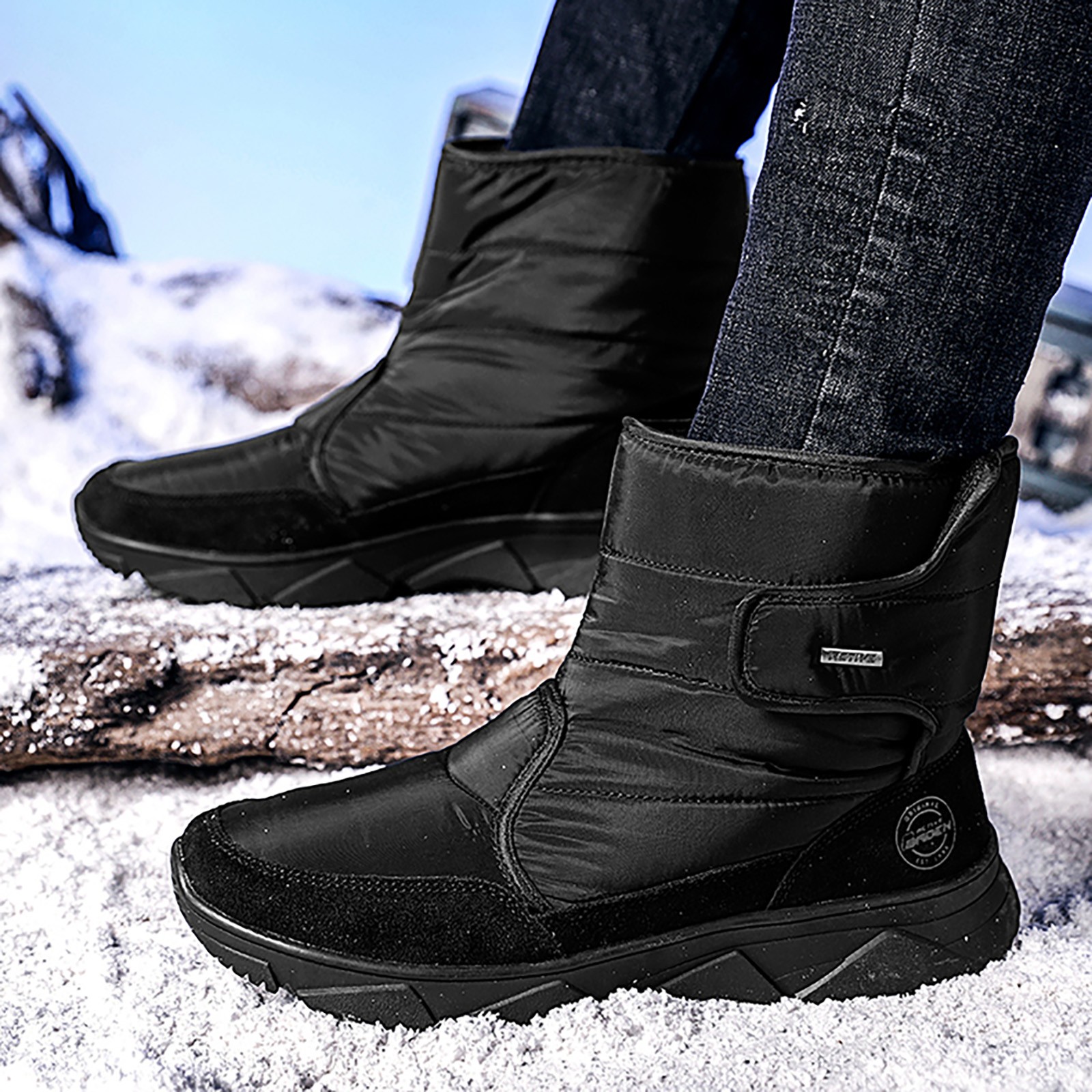 PEASKJP Snow Boots for Men Wide Width Mens Snow Boots Winter Boots Anti ...