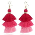 thumbnail image 2 of BNNG Pink Heart Earrings Hot Pink Earrings For Women Lover Earrings Earrings Rectangle Dangle Earrings Tassel Earrings For Women Lightweight Statement Jewelry Acrylic Drop Earrings, 2 of 9