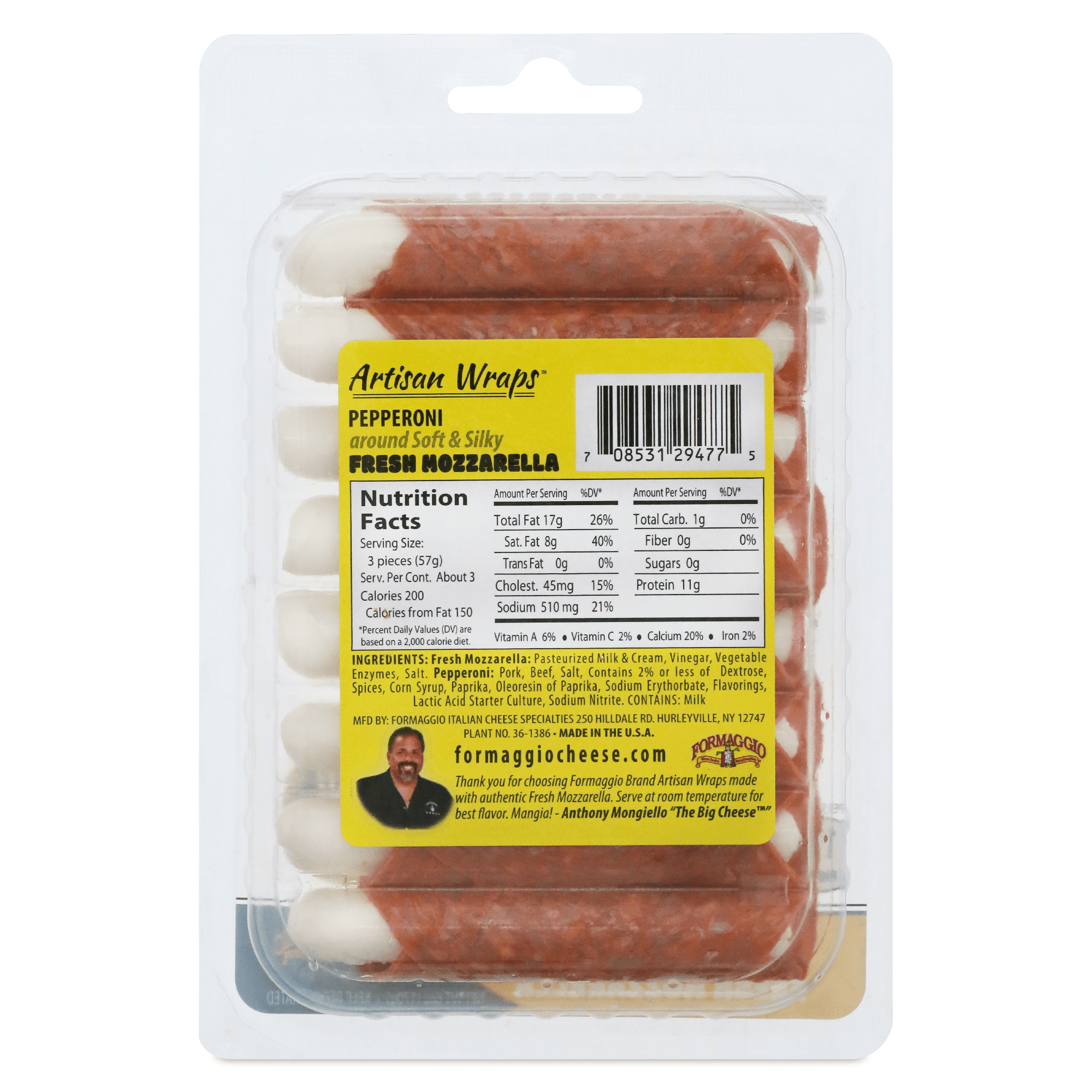 Formaggio Cheese Pepperoni Artisan Wrap Tray, 6 oz