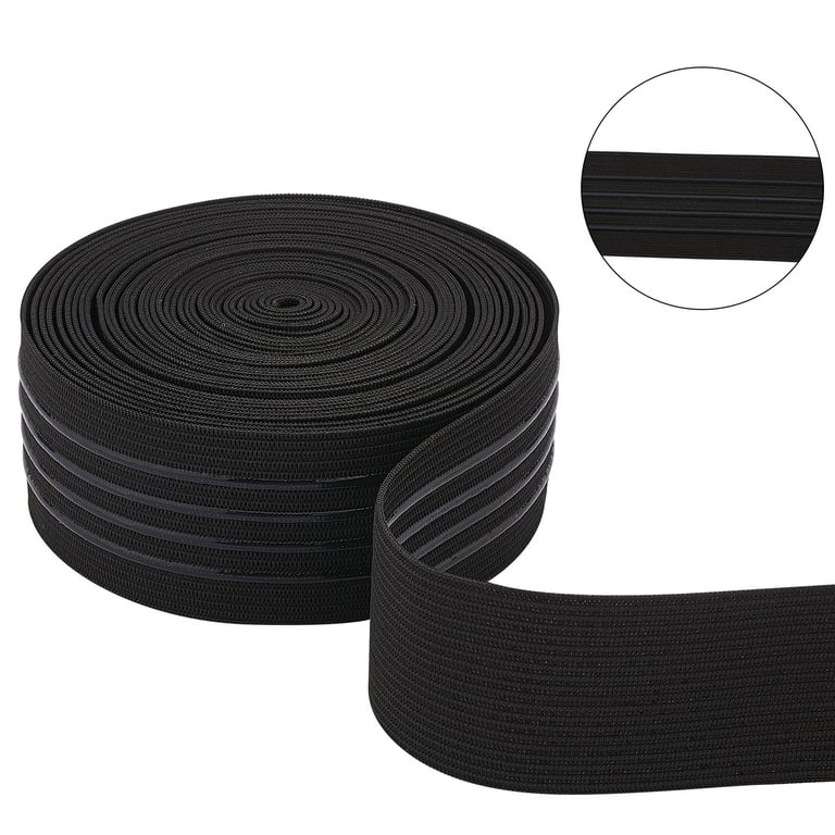 Difenni Silicone Gripper Elastic Band Non-Slip Elastic Band 5 Yards 1.5 inch Black Silicone Gripper Tape for Clothing Elastic Gripper Band for
