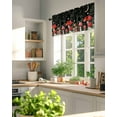 thumbnail image 3 of Mushrooms Valances for Windows Eucalyptus Leaf Butterfly Plants Moon Night Valance Rod Pocket Light Filtering Short Window Treatments Curtains for Kitchen Bathroom Living Room Bedroom, 42 x 12 Inch, 3 of 7