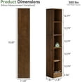 thumbnail image 2 of Tribesigns 70.9-Inch Solid Wood Bookshelf, 5-Tier Tall Narrow Corner Bookcase for Home Office, Bedroom, Small Spaces, Brown (2), 2 of 5
