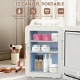 thumbnail image 5 of ADVWIN 12L Portable Skincare Fridge with LED Light Mirror, Cooler & Warmer Mini Refrigerator for Bedroom, Office, Dorm, White, 5 of 9