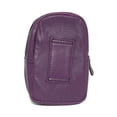 thumbnail image 3 of Genuine Leather Zipper Around Cigarette Case Holder and Lighter Pouch for Men & Women 100's Purple, 3 of 6
