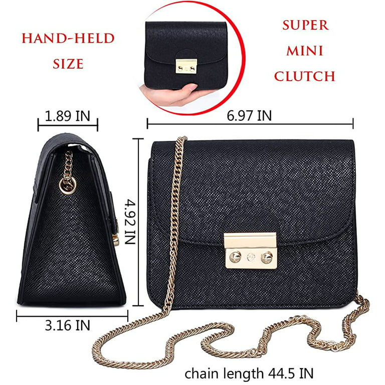Women Evening Leather Clutch Bag Luxury Chain Shoulder Crossbody